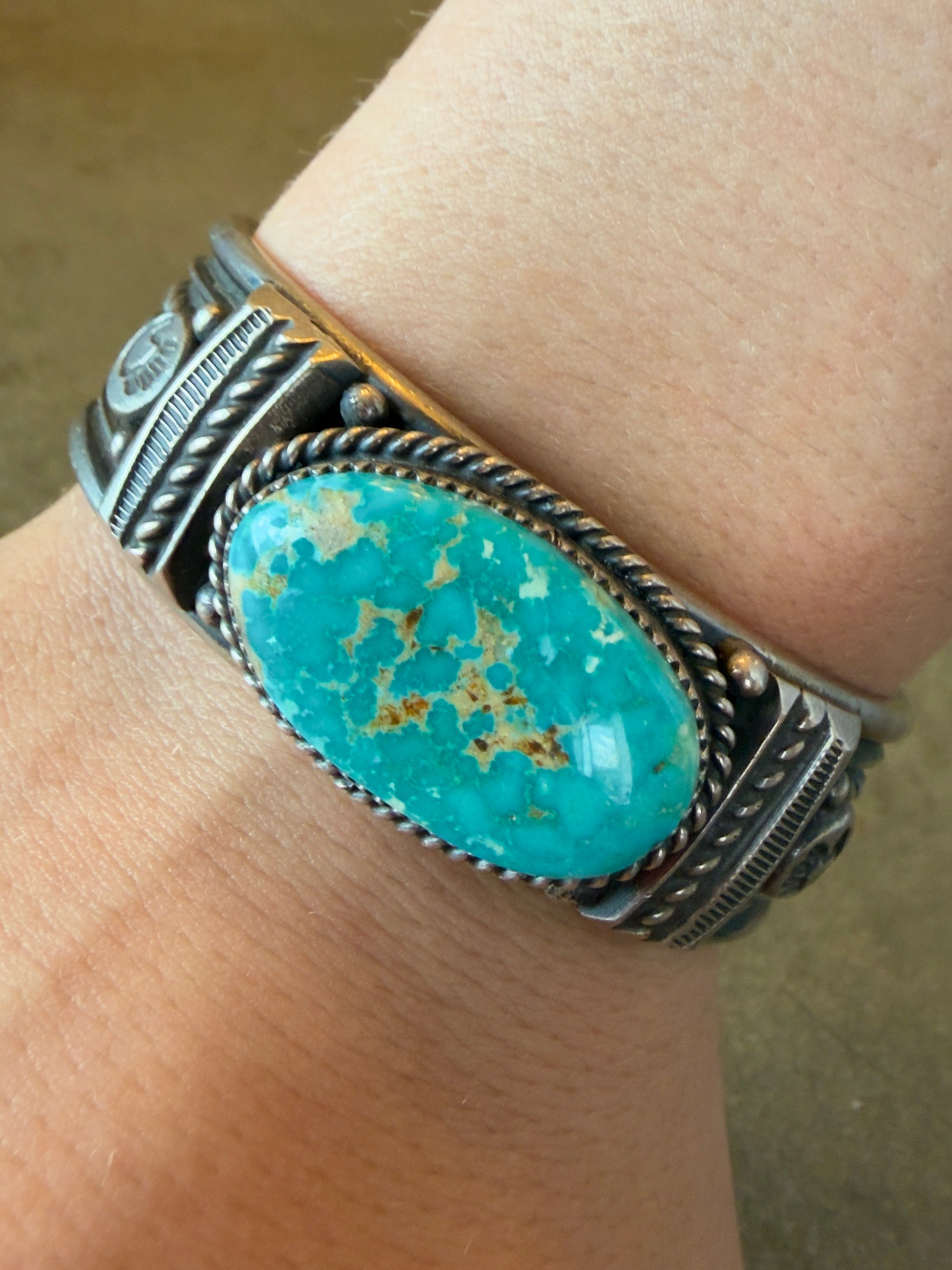 ✨Collection Piece -Dale Turquoise 115g SS Sonoran Cuff Signed