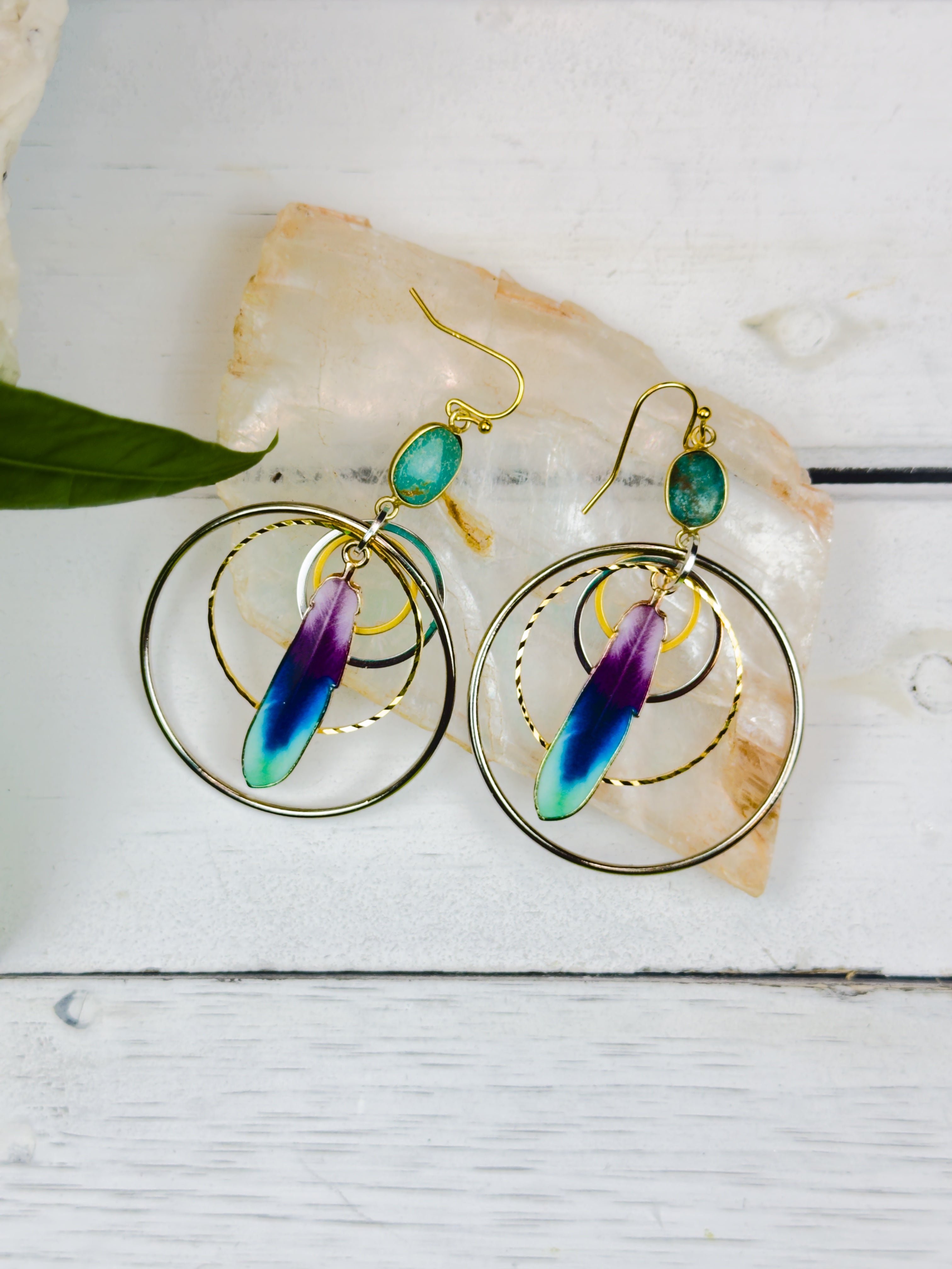 Whisperplume Turquoise Earrings