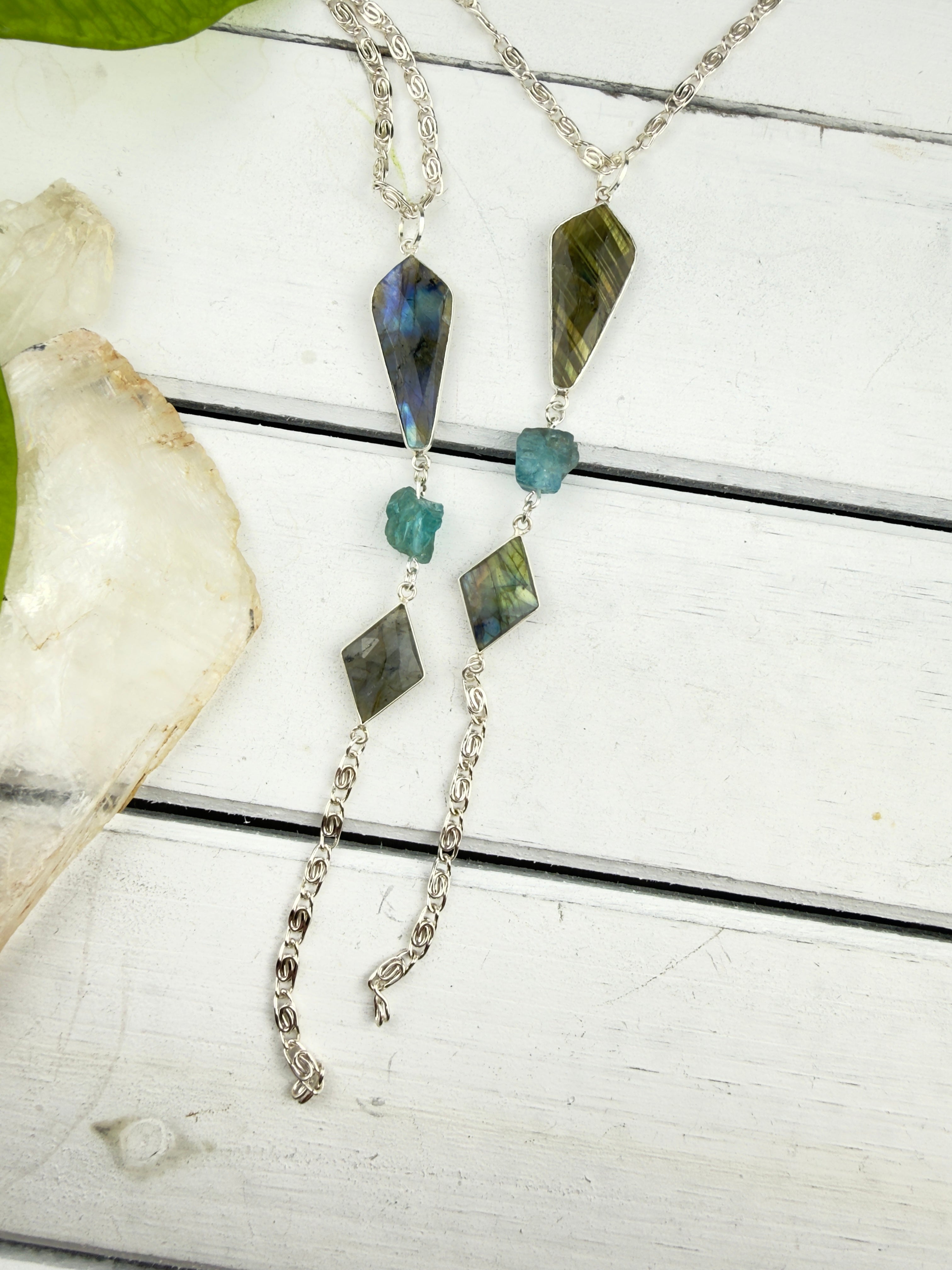Kali Labradorite + Aquamarine Necklace