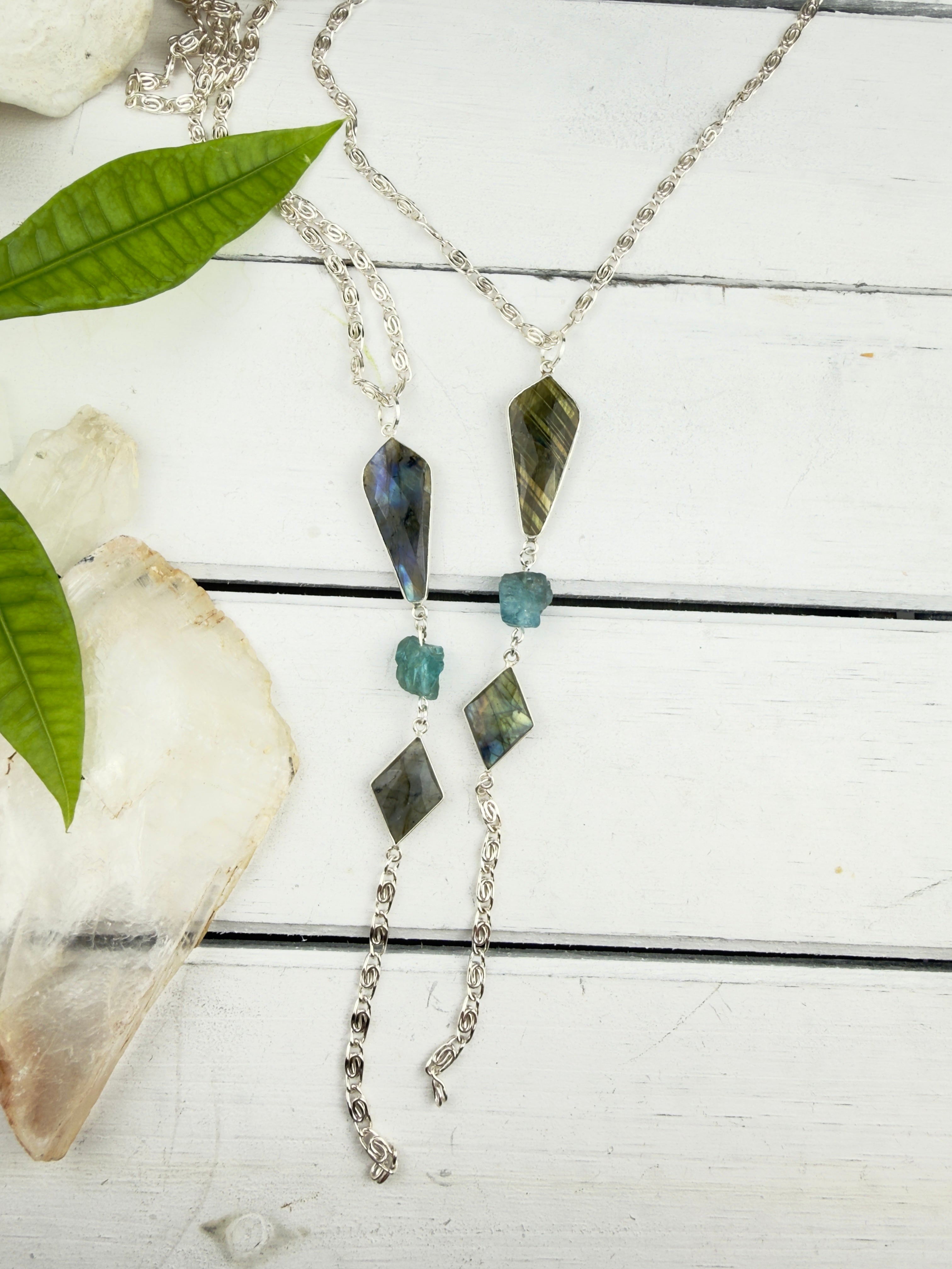 Kali Labradorite + Aquamarine Necklace