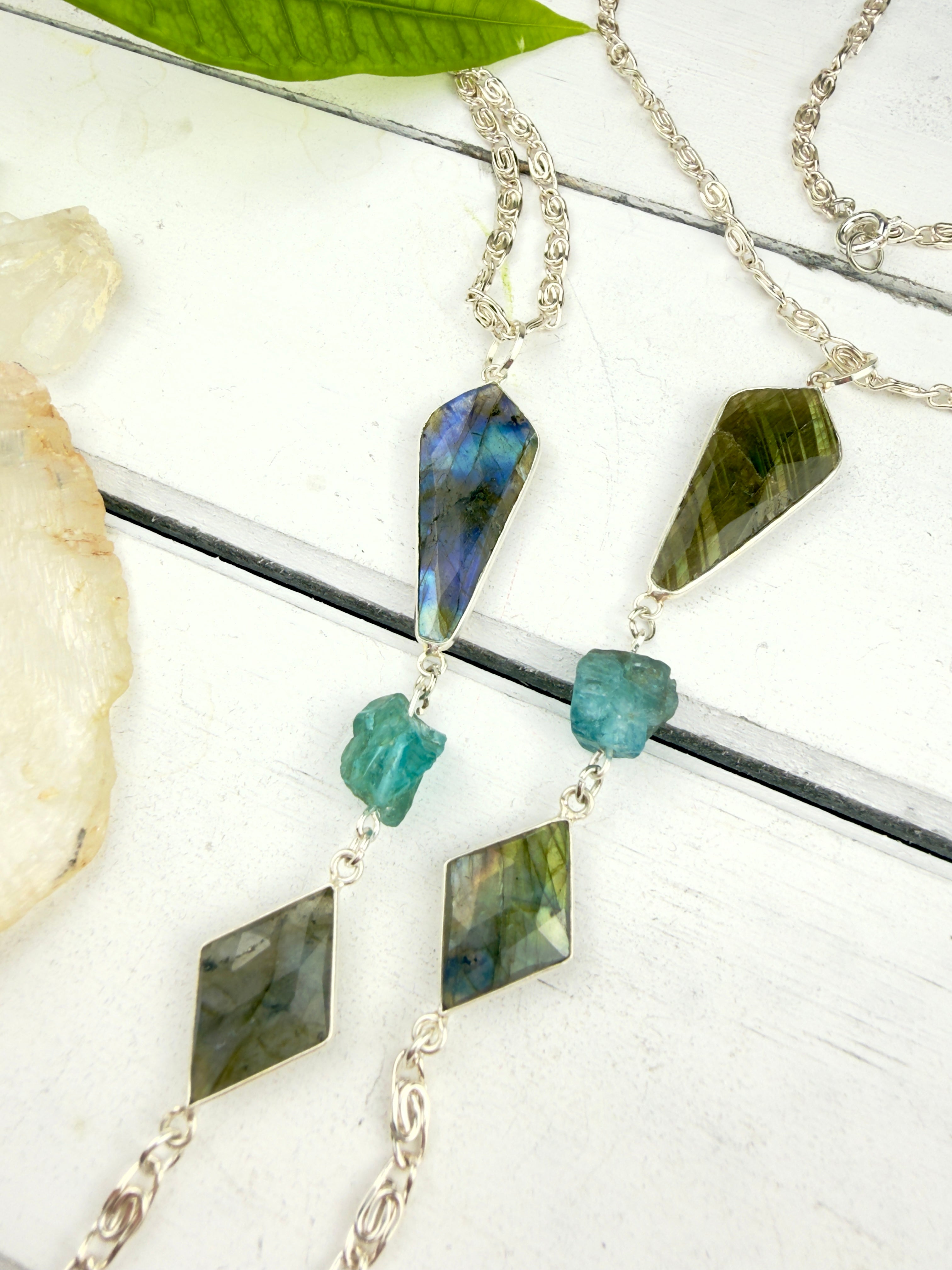 Kali Labradorite + Aquamarine Necklace
