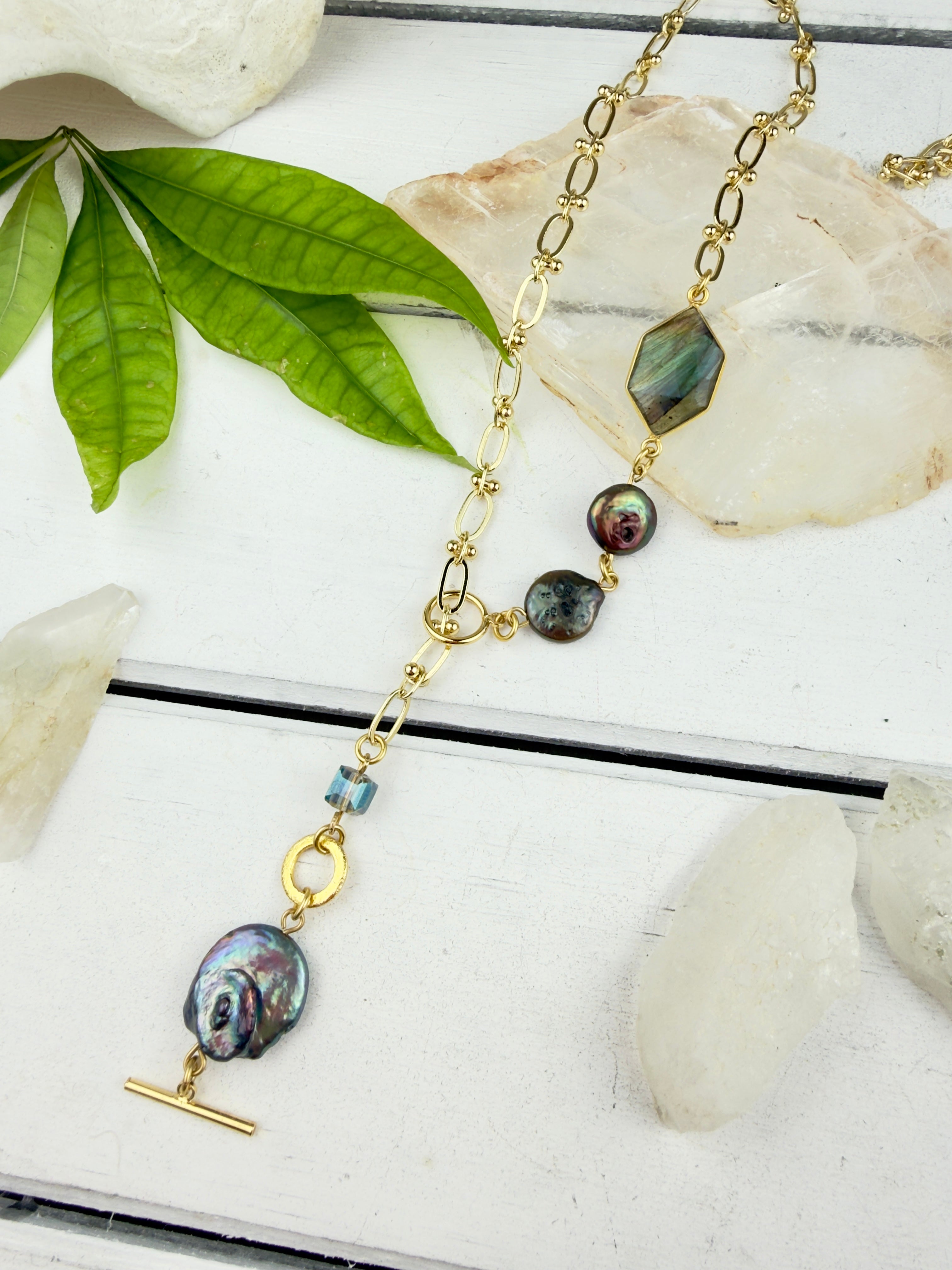 Jyoti Pearl Lariat Necklace