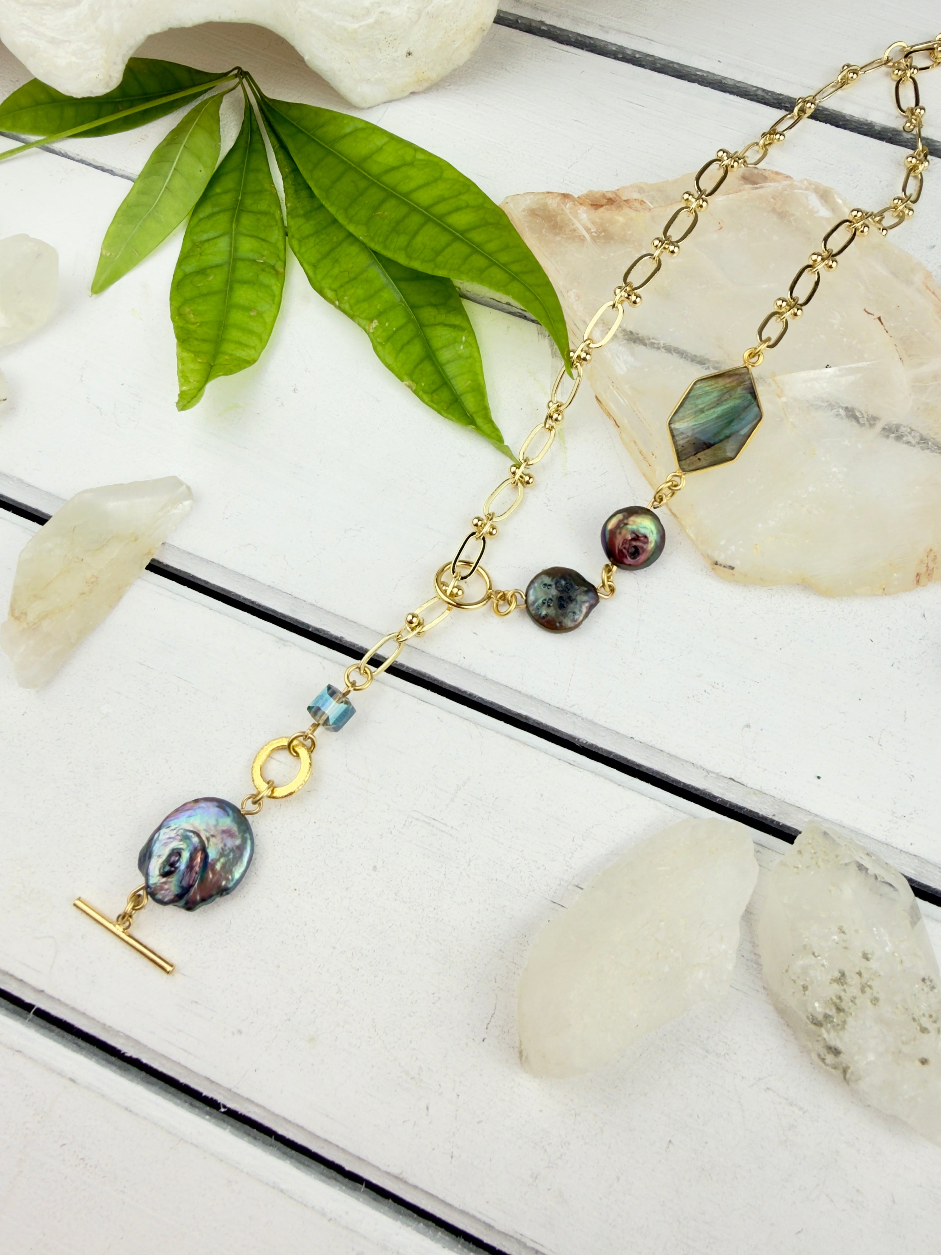 Jyoti Pearl Lariat Necklace