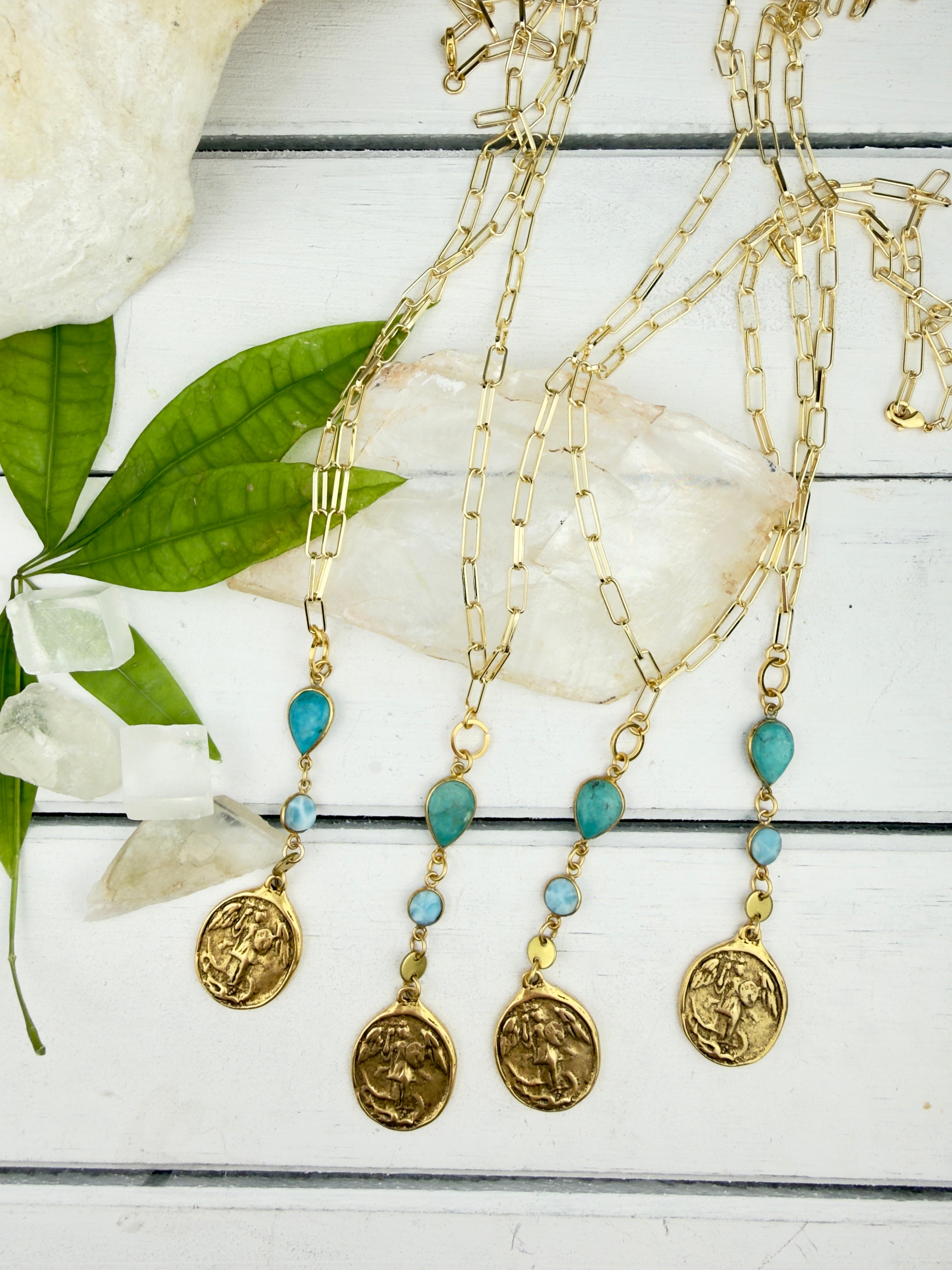 Celestial Turquoise + Aquamarine Necklace