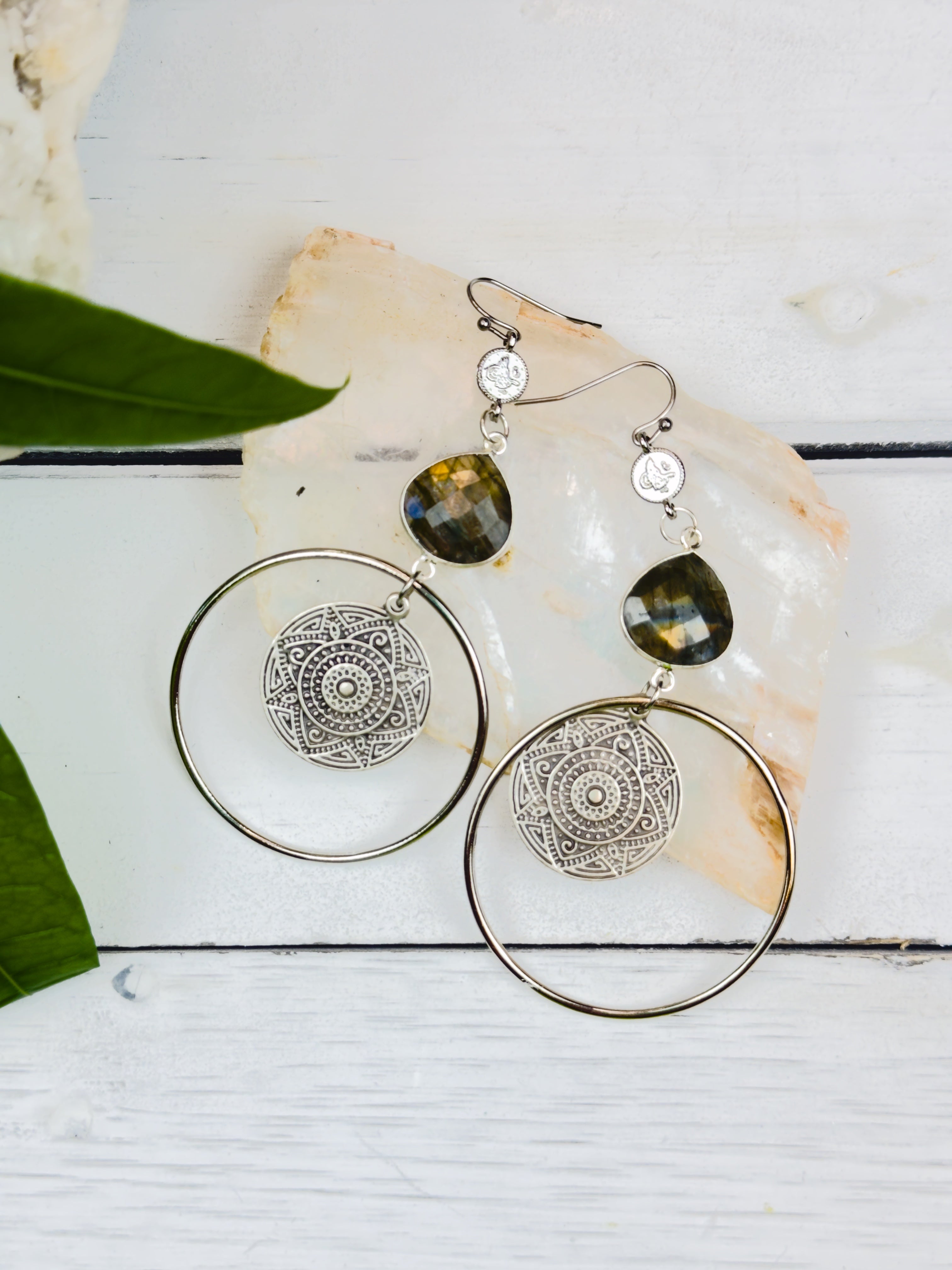 Desert Rose Labradorite Earrings